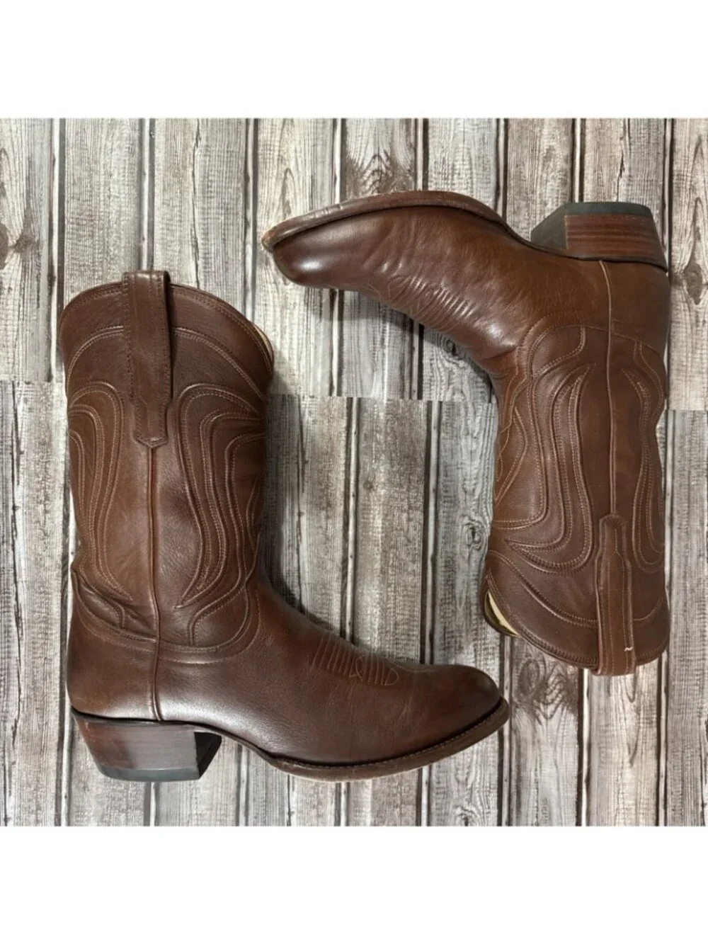 Tecovas The Cartwright Cowboy Boots Size 10.5 D color Bourbon Calf 90519